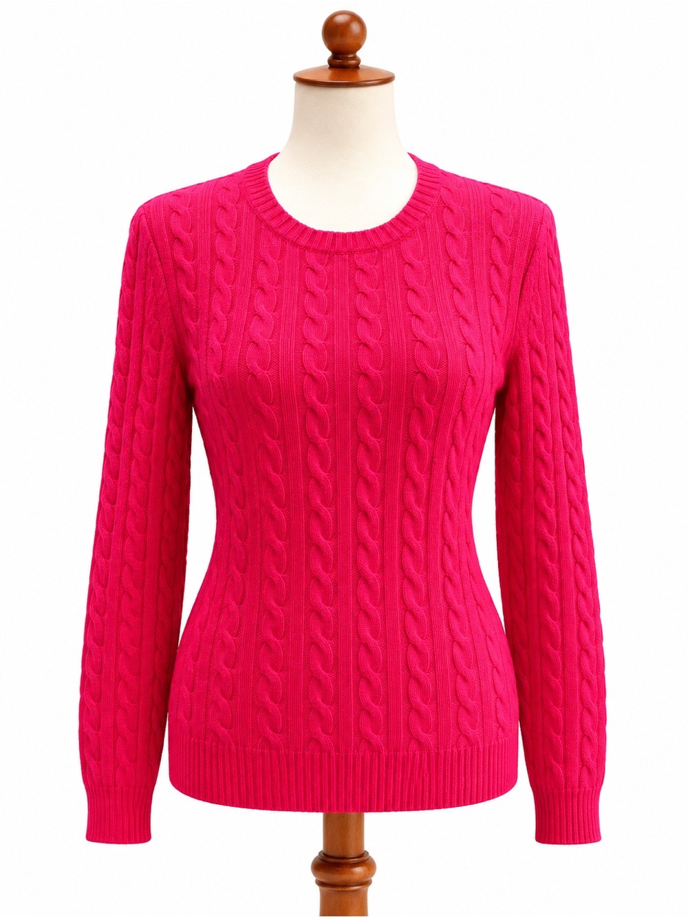 Antonio Melani Hot Pink 100% Cashmere Cable Knit Sweater XS